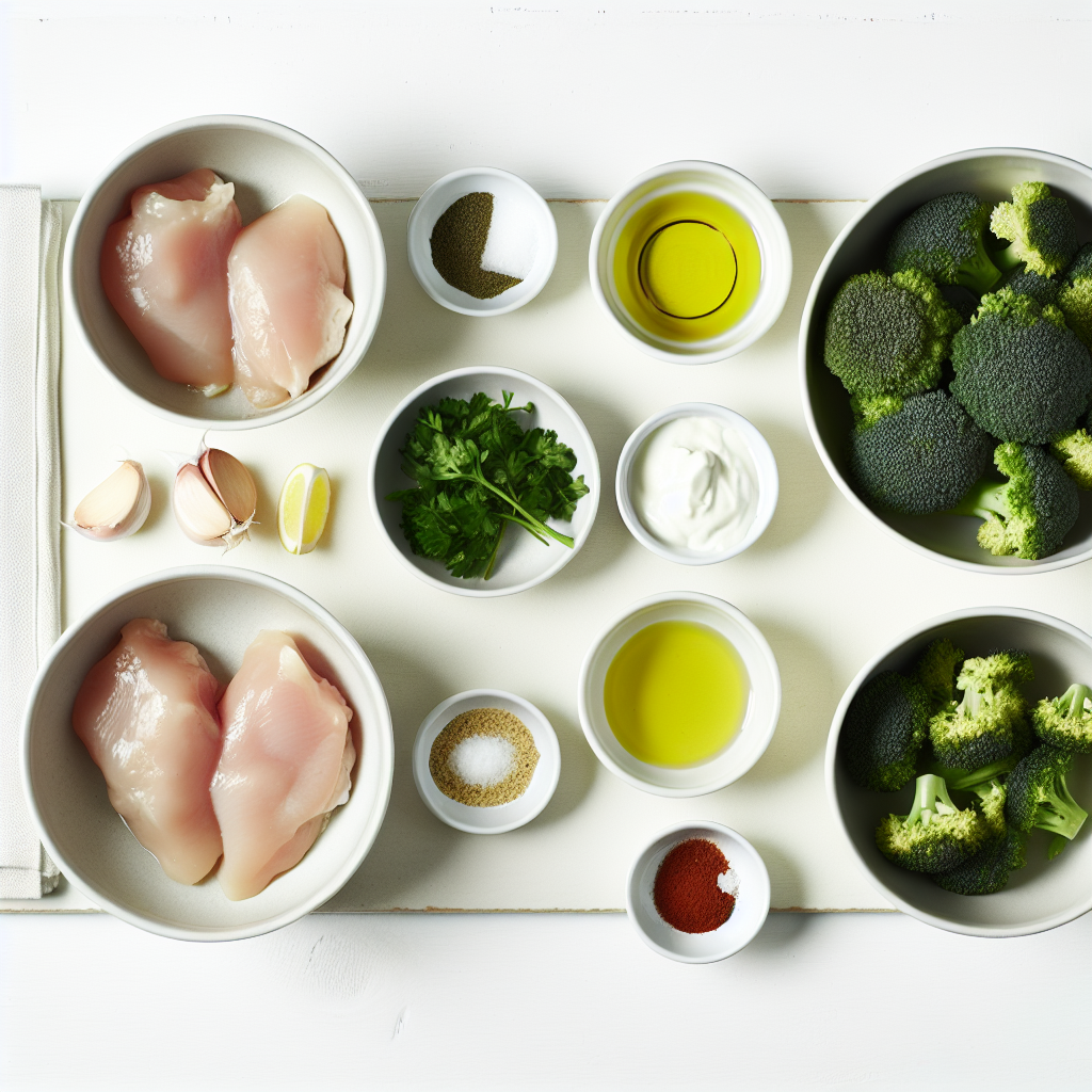 Grilled Chicken and Broccoli Bowls with Creamy Garlic Sauce Recipe - Recipe Image