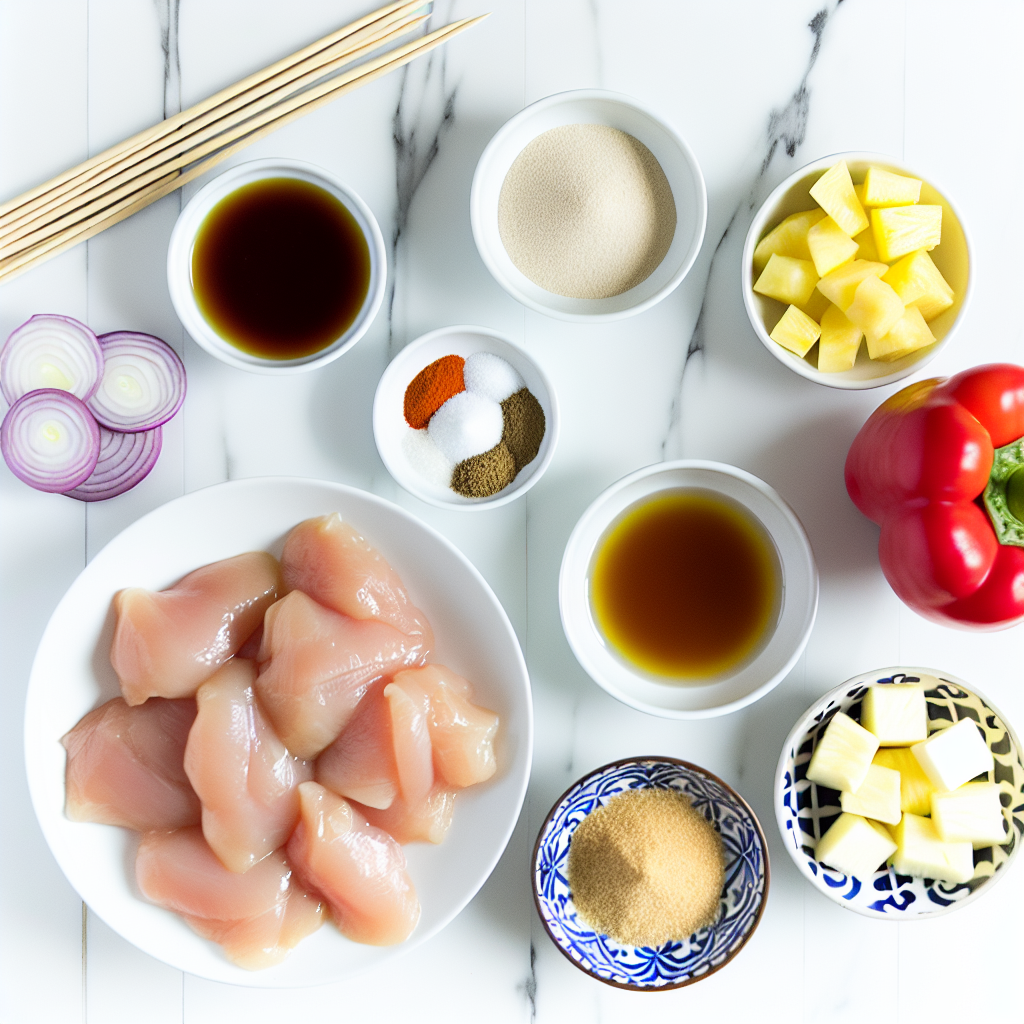 Yummy Hawaiian Chicken Pineapple Kebabs Recipe - Recipe Image