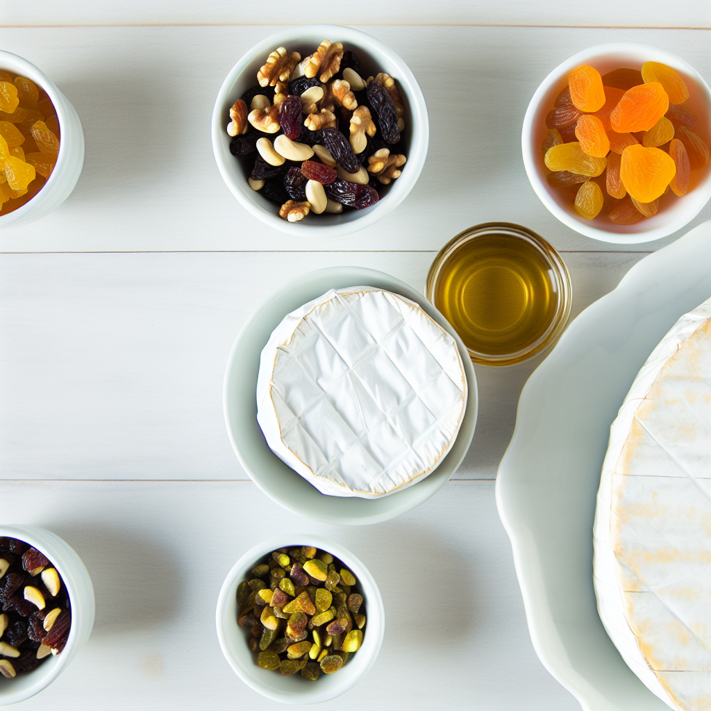 Baked Brie with Honey, Dried Fruits, and Pistachios Recipe - Recipe Image