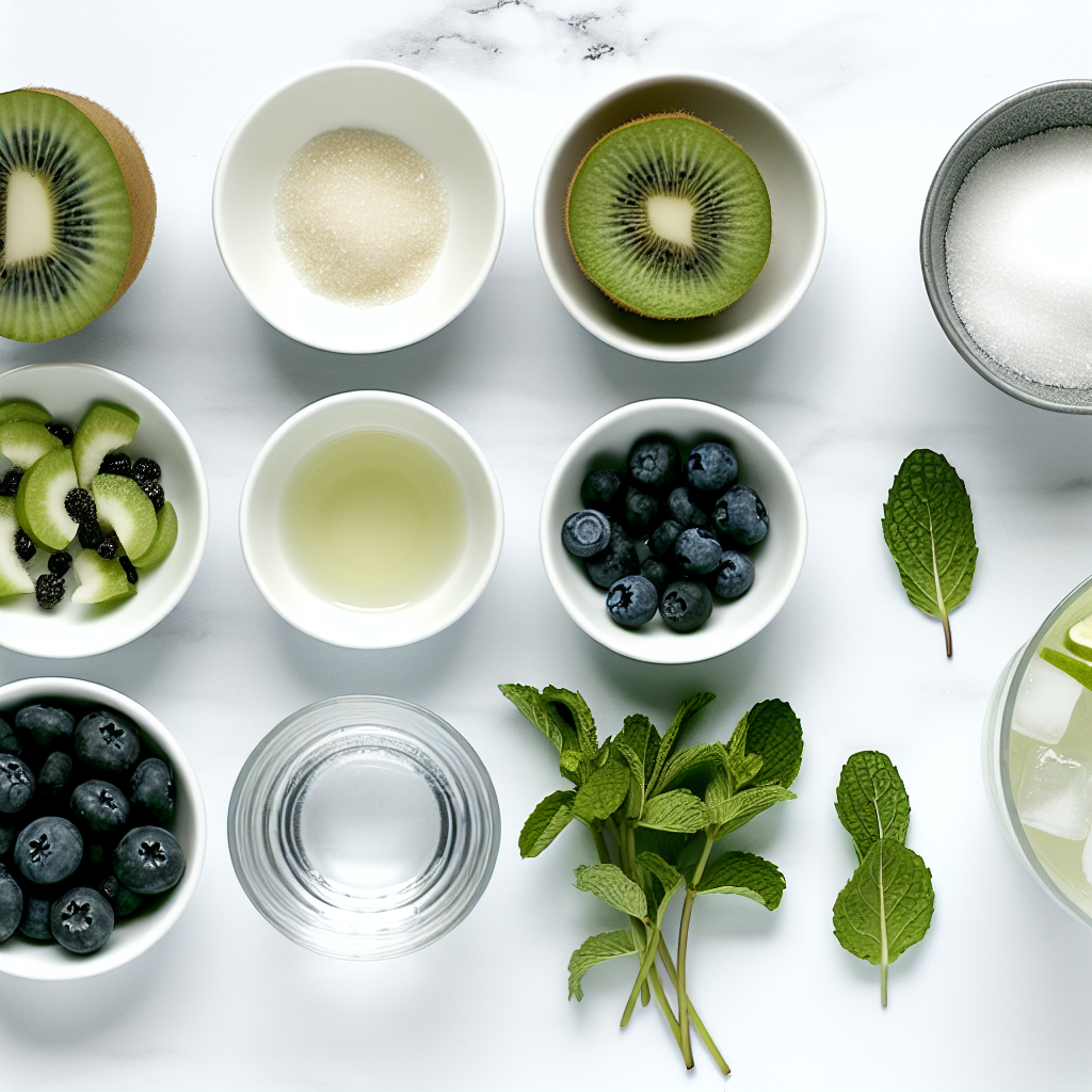 Kiwi Blueberry Mojito Cocktail Recipe - Recipe Image