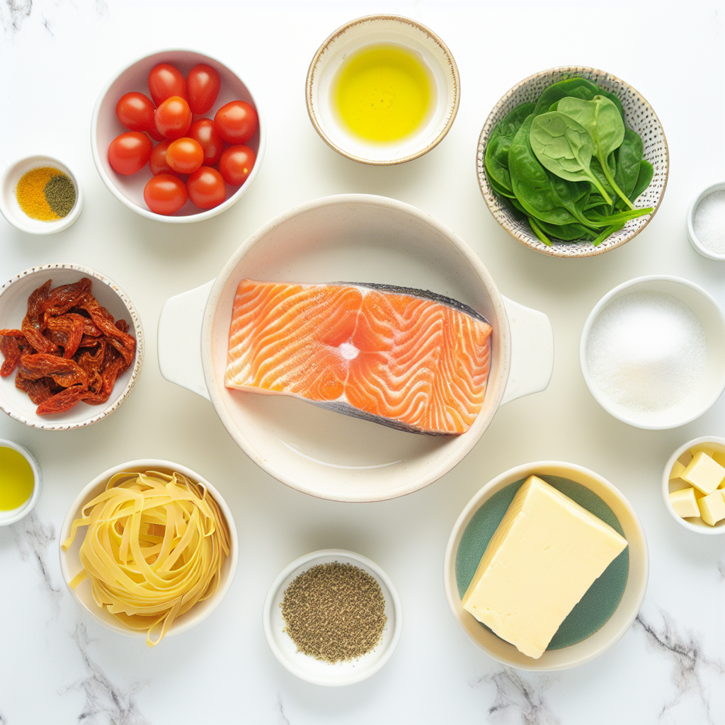 Creamy Tuscan Salmon Pasta Recipe - Recipe Image