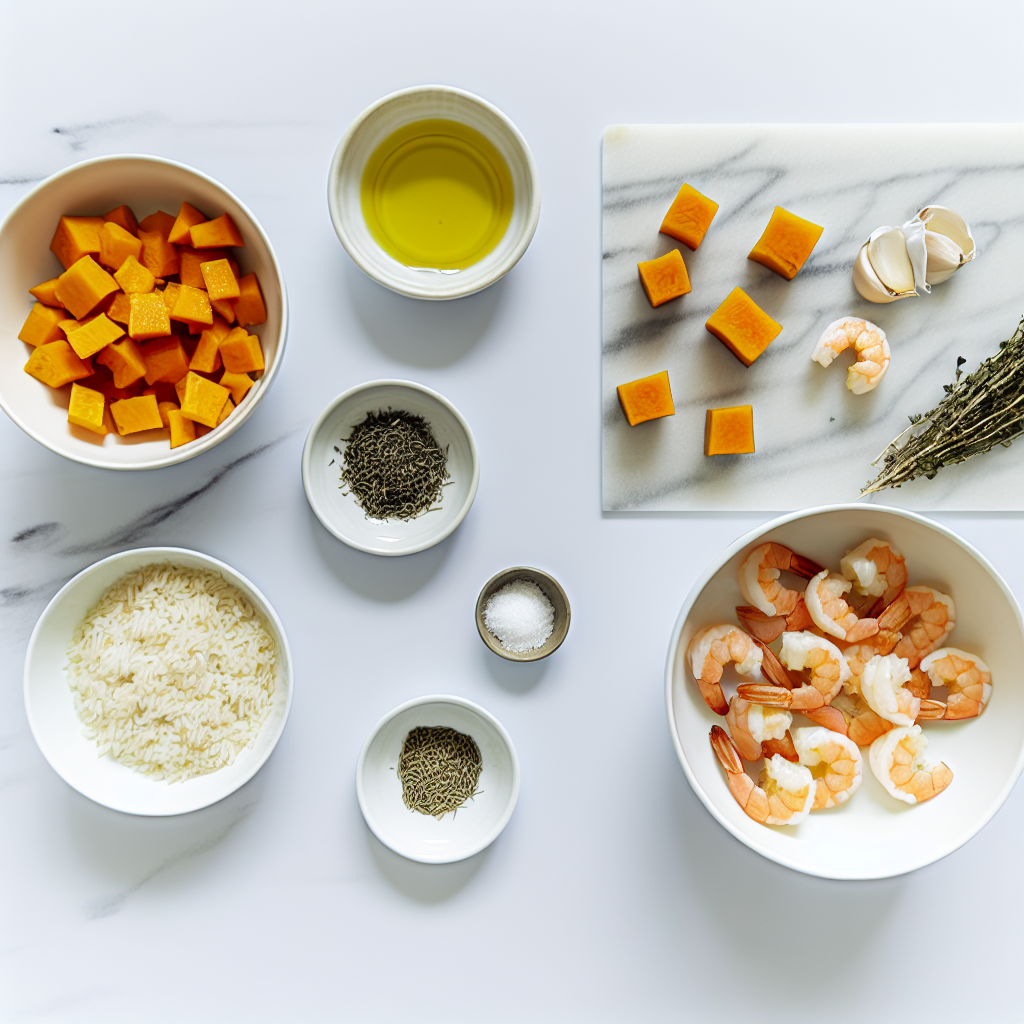 Cheesy Butternut Squash Rice with Shrimp Recipe - Recipe Image