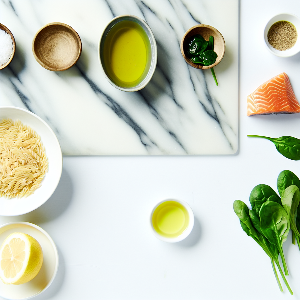 Lightened-Up Lemon Salmon Orzo Pasta Recipe - Recipe Image