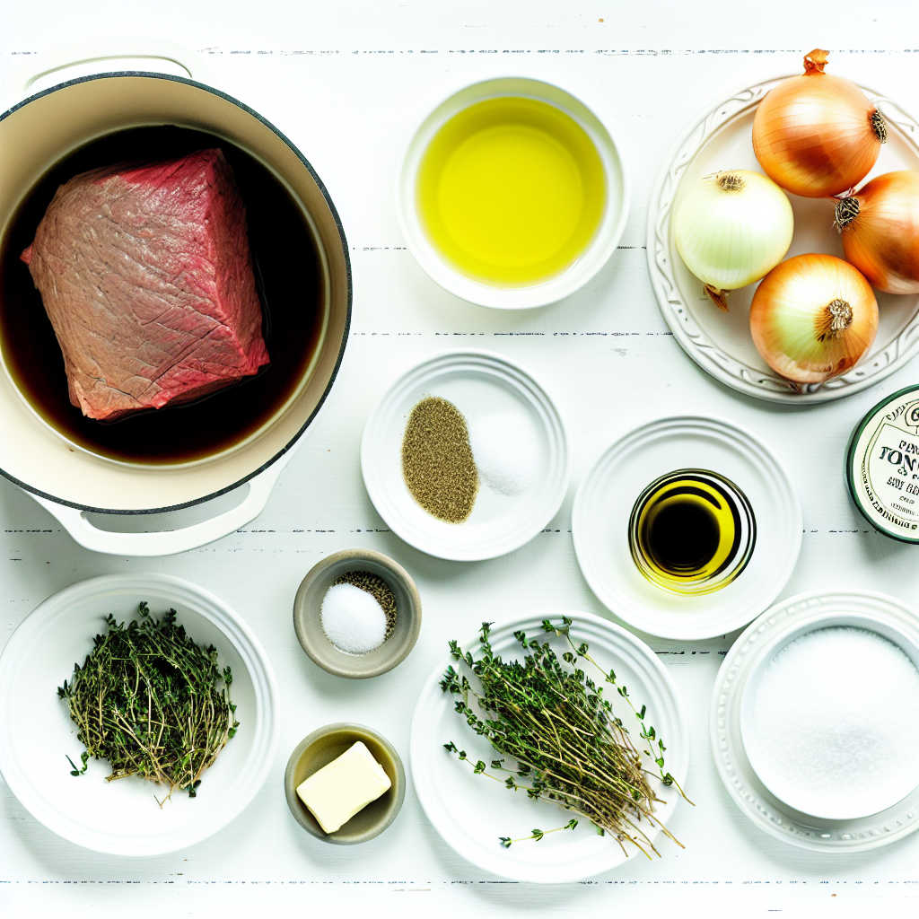 Dutch Oven Pot Roast Beef with French Onion Gravy Recipe - Recipe Image