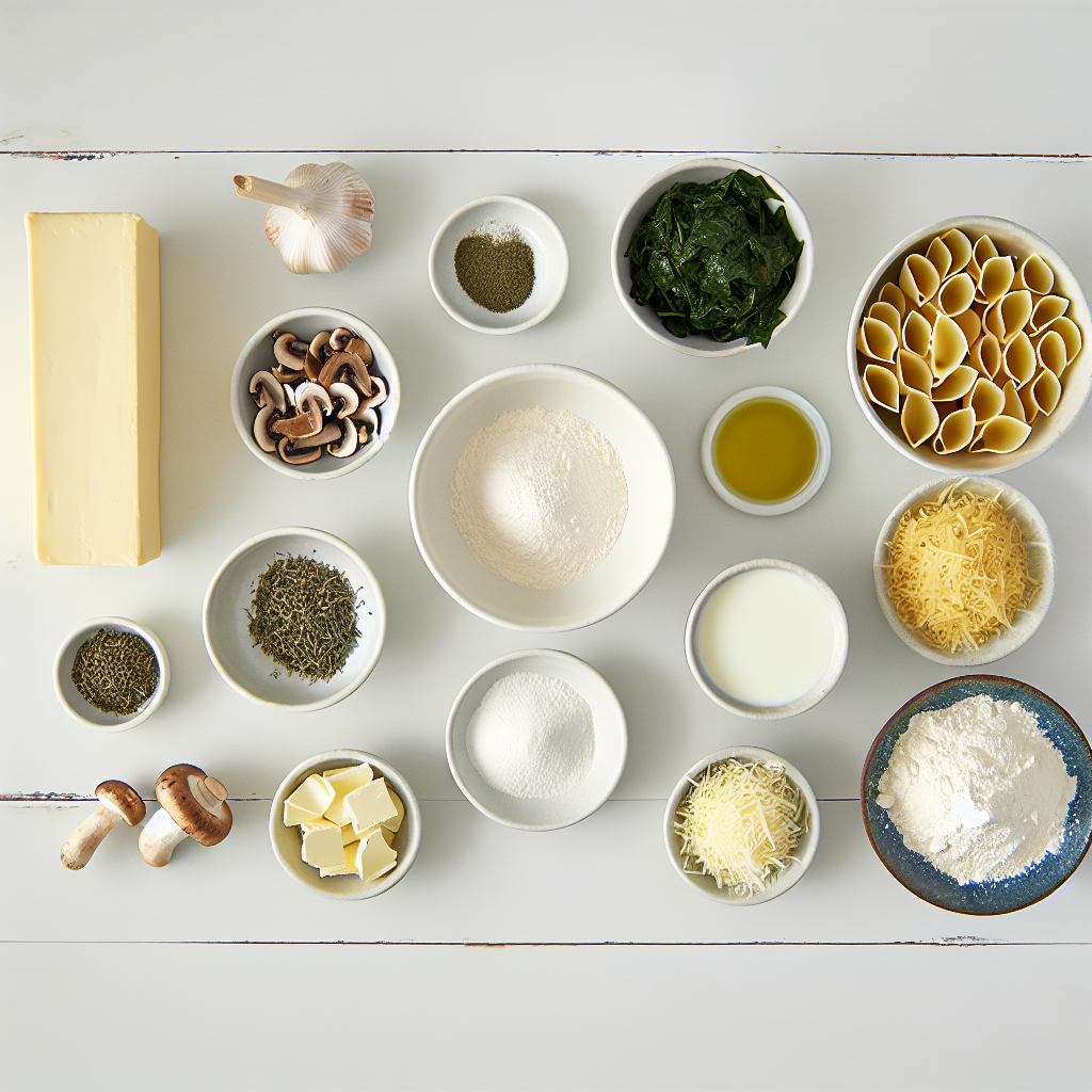 Easy Christmas Stuffed Pasta with Mushrooms, Spinach, and Cheeses Recipe - Recipe Image