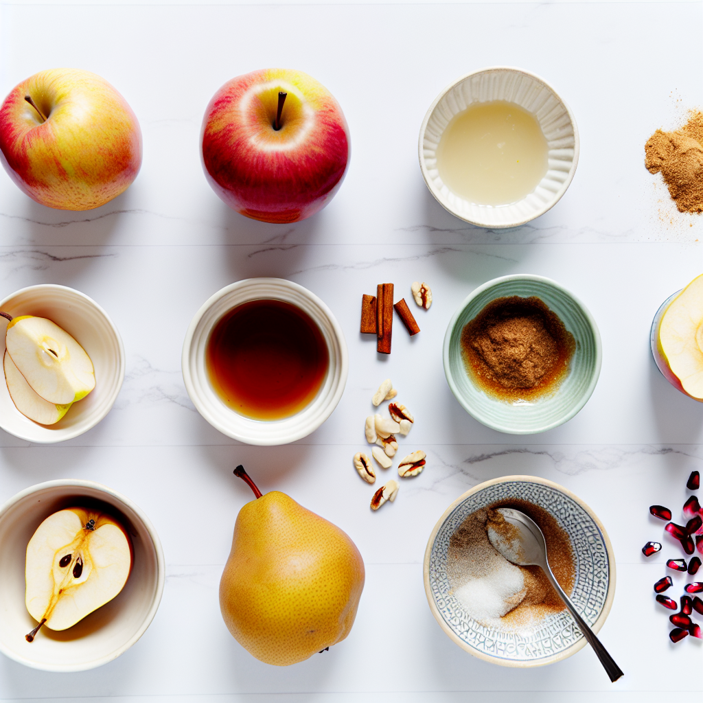 Spiced Baked Apples and Pears with Pomegranate and Pecans Recipe - Recipe Image