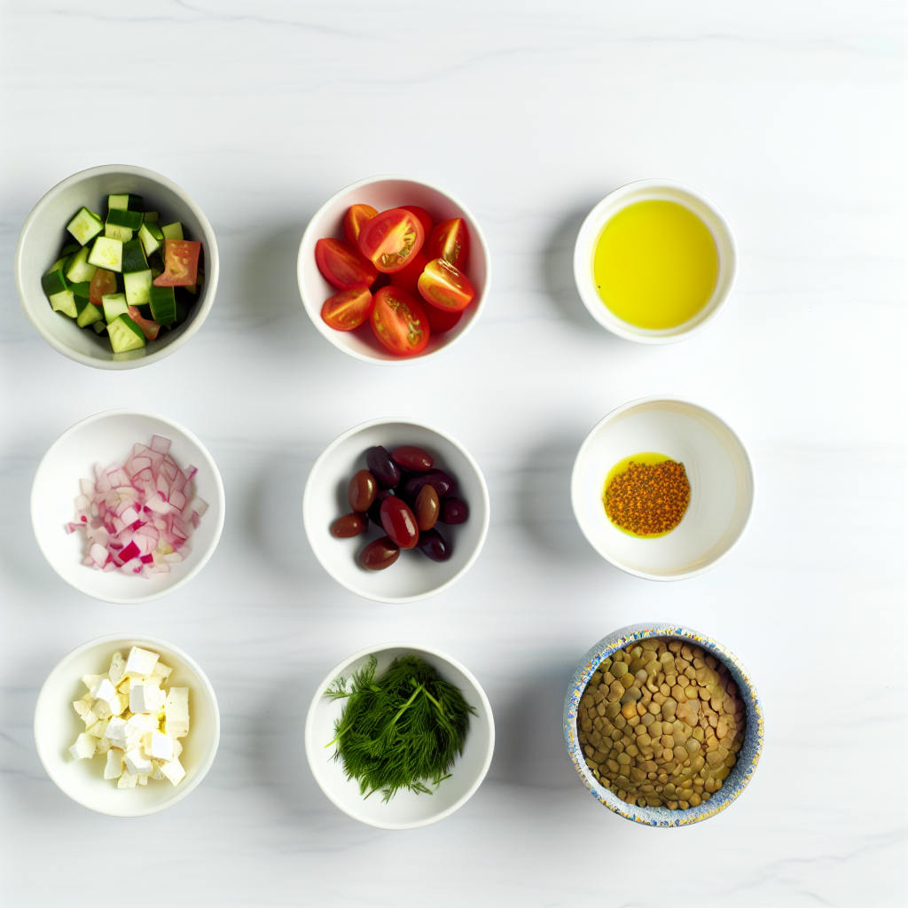 Mediterranean Lentil Salad with Lemon Dill Dressing Recipe - Recipe Image