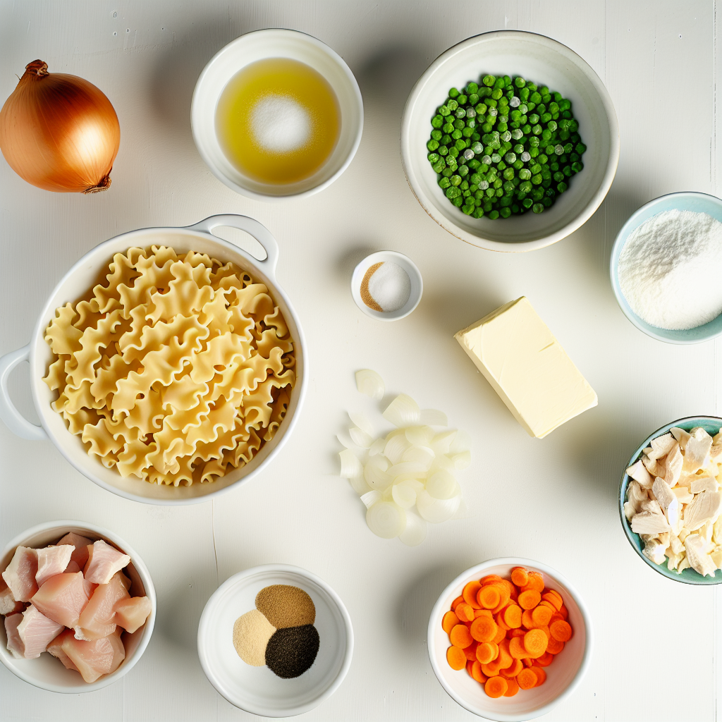 Chicken Pot Pie Noodle Skillet Recipe - Recipe Image