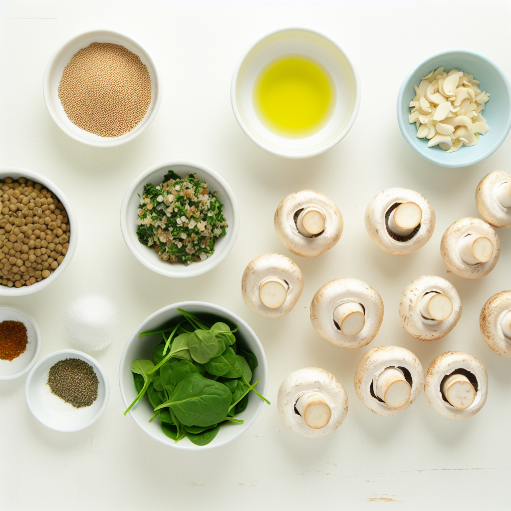 Gluten-Free Stuffed Mushrooms with Lentils and Spinach Recipe - Recipe Image