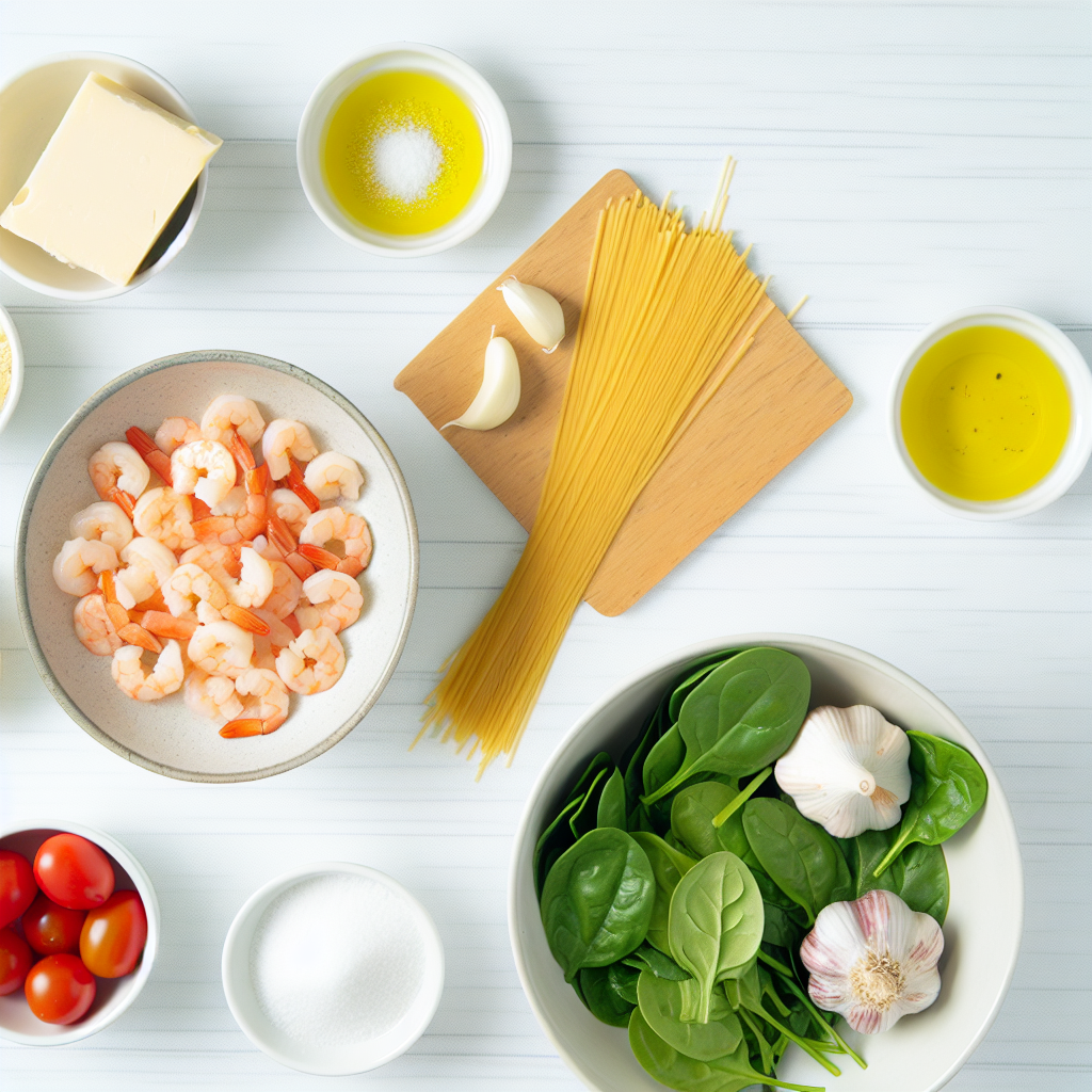 Lemon Garlic Shrimp and Scallop Pasta with Veggies Recipe - Recipe Image