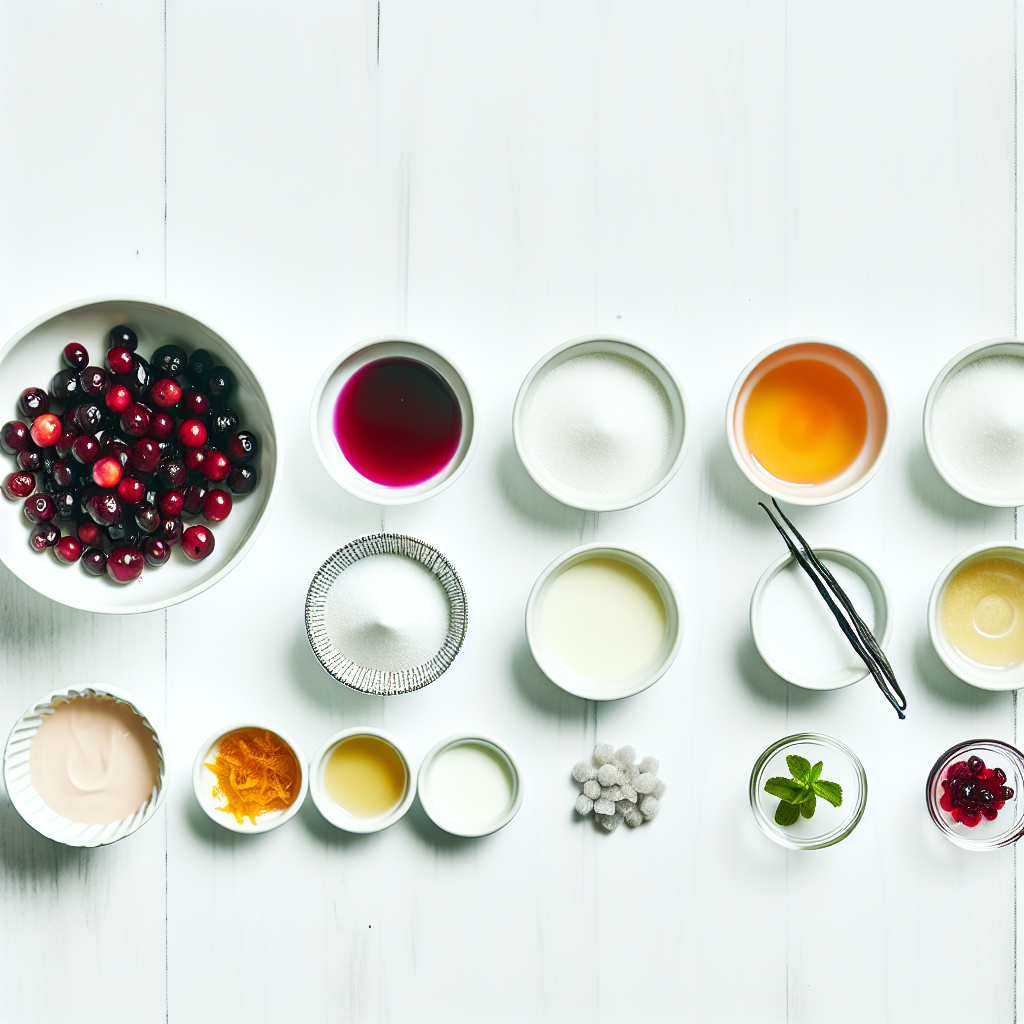 Cranberry Mousse Cups with Vanilla Layer and Sugared Cranberries Recipe - Recipe Image