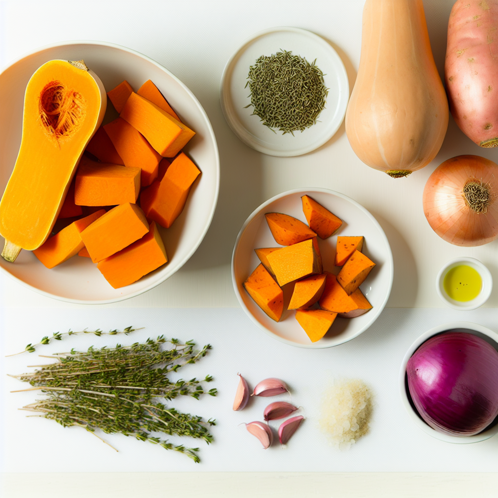 Roasted Butternut Squash & Sweet Potatoes with Rosemary Recipe - Recipe Image