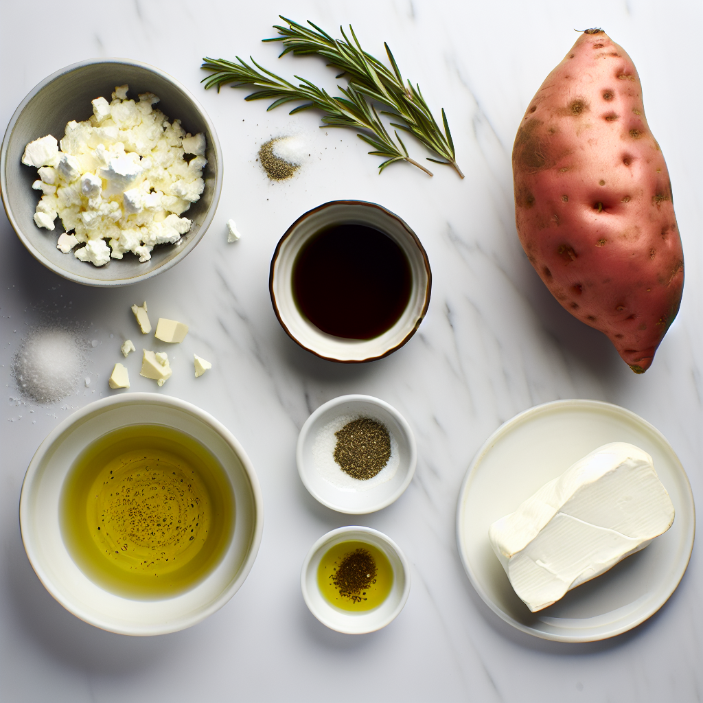 Roasted Sweet Potato with Goat Cheese and Rosemary Recipe - Recipe Image