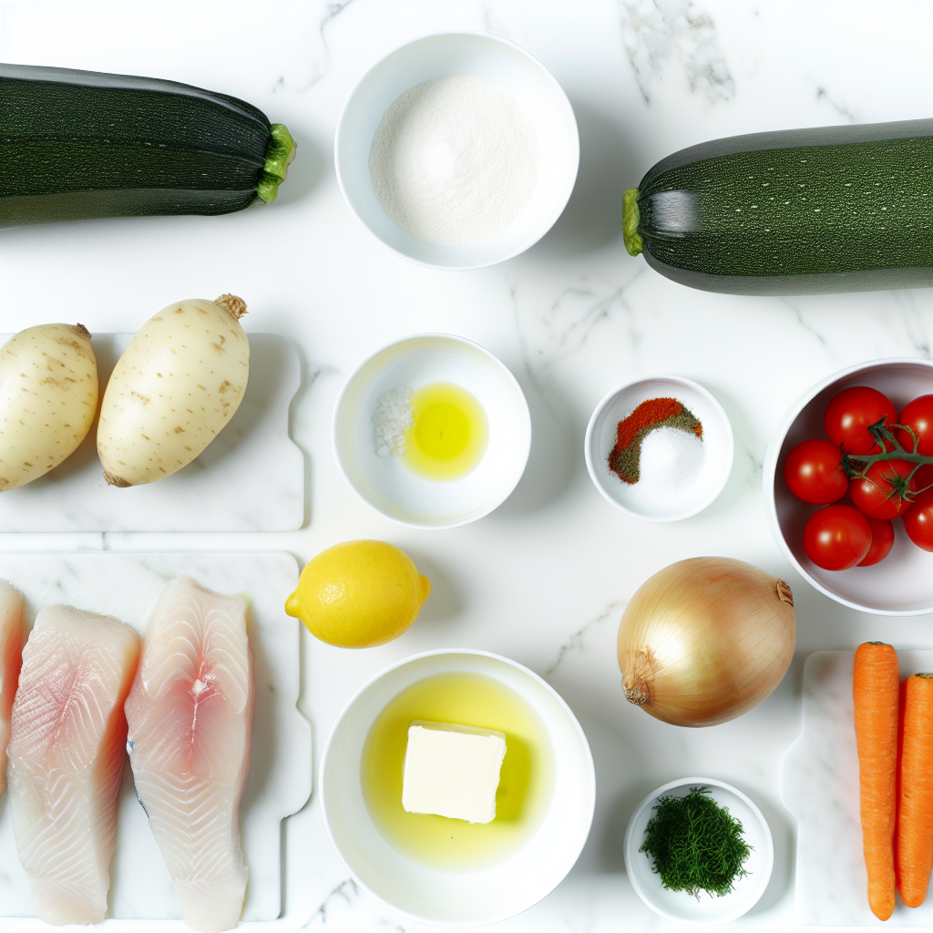 Fischfilet im Backofen mit Gemüse und frischen Kräutern Recipe - Recipe Image