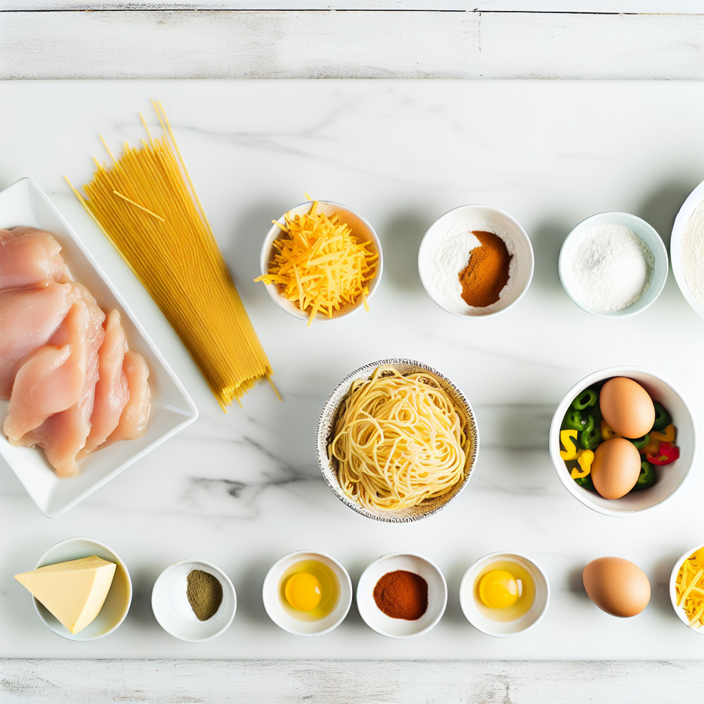 Spicy Southern Cheesy Chicken Spaghetti Casserole Recipe - Recipe Image