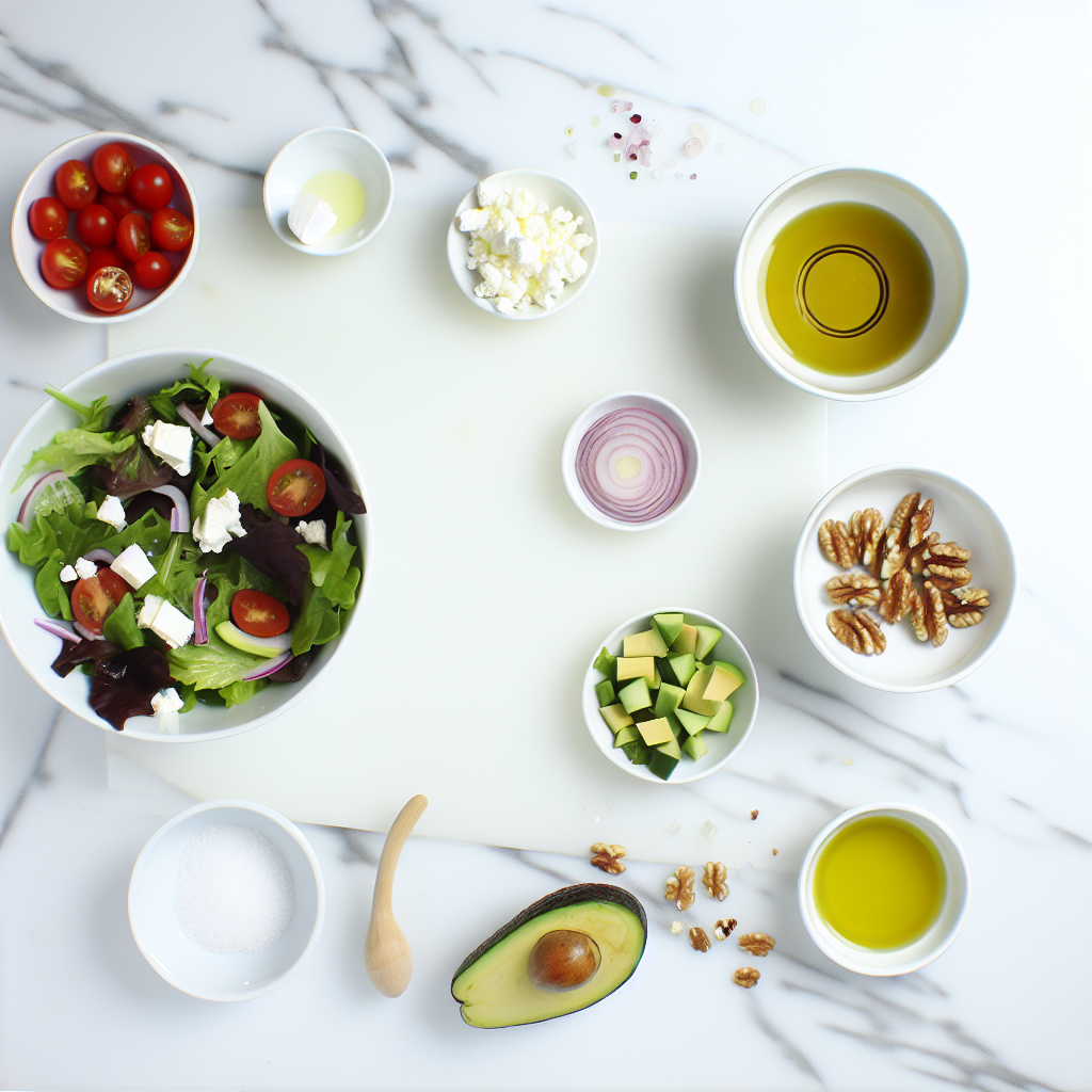 Divorce Salad: A Heartwarming Mixed Greens Salad with Feta, Walnuts, and Balsamic Dressing Recipe - Recipe Image