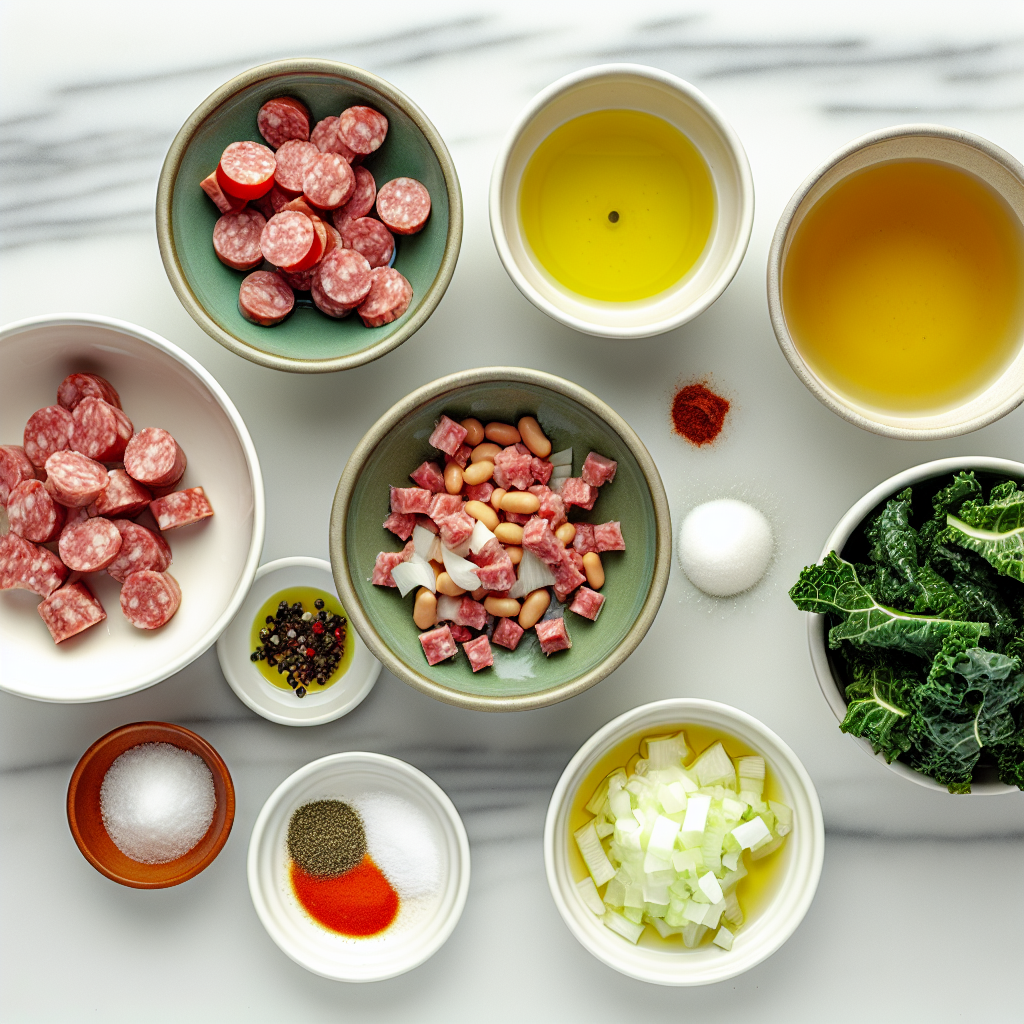 Swamp Soup with Smoked Sausage, Kale, and Beans Recipe - Recipe Image