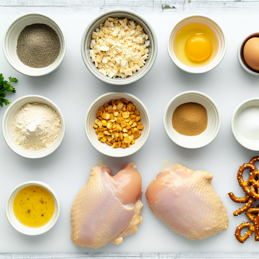 Pretzel Chicken with Mustard-Cheddar Sauce Recipe - Recipe Image