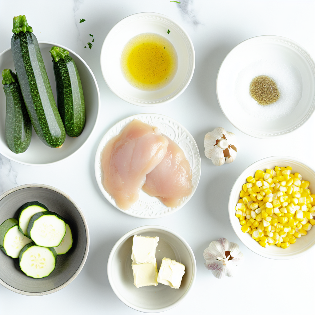Garlic Butter Chicken with Zucchini and Corn Recipe - Recipe Image