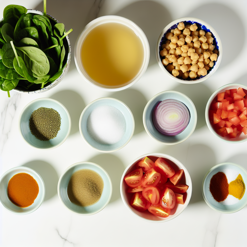 Low Calorie High Protein Chickpea and Spinach Soup Recipe - Recipe Image