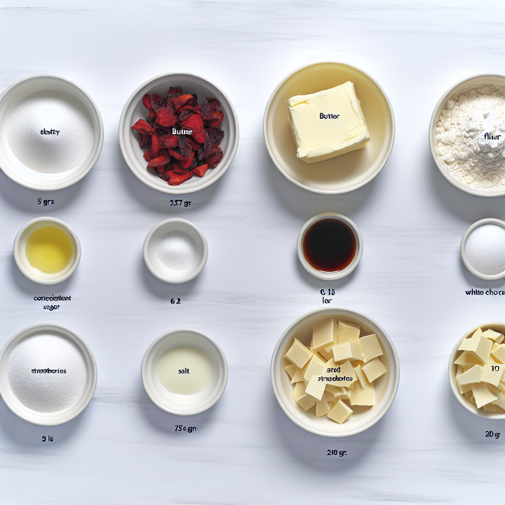 Strawberry White Chocolate Shortbread Cookies Recipe - Recipe Image