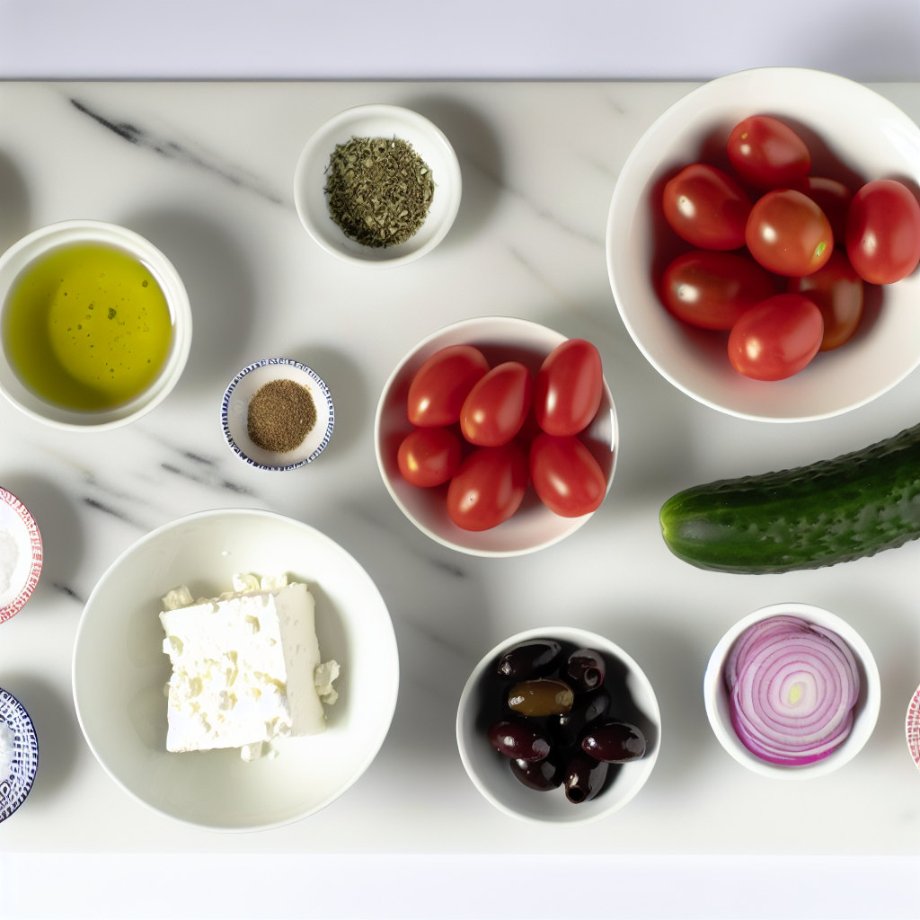 Greek Cucumber Tomato Feta Salad Recipe - Recipe Image