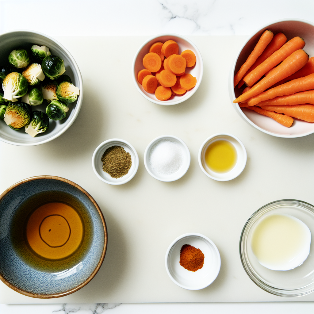Crispy Maple Glazed Carrots and Brussels Sprouts Recipe - Recipe Image