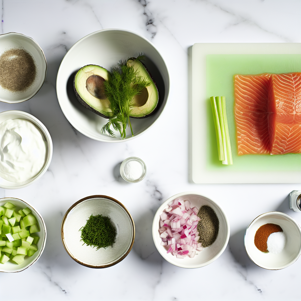 Healthy Salmon Salad with Avocado and Greek Yogurt Recipe - Recipe Image