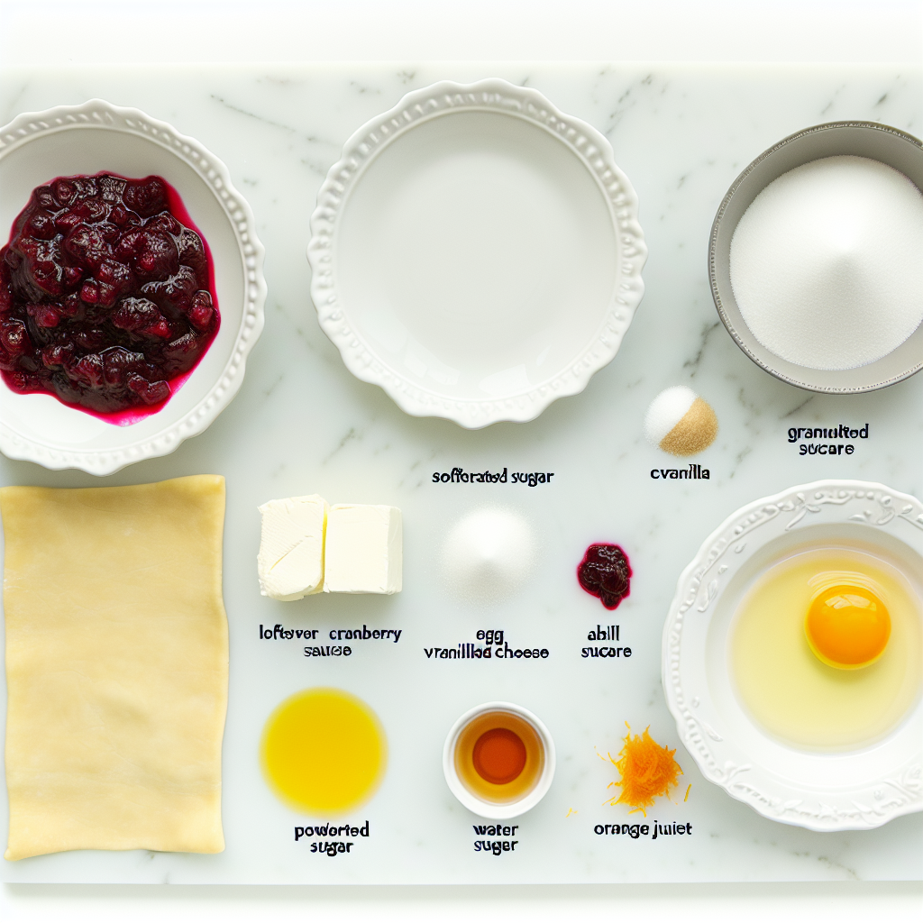 Leftover Cranberry Sauce Cheese Danish Recipe - Recipe Image