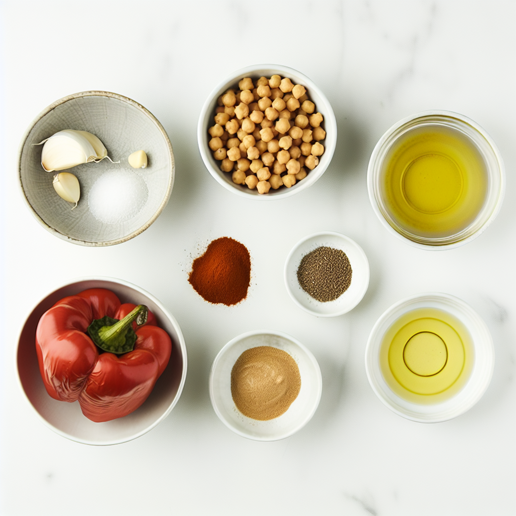 Easy Roasted Red Pepper Hummus Recipe - Recipe Image