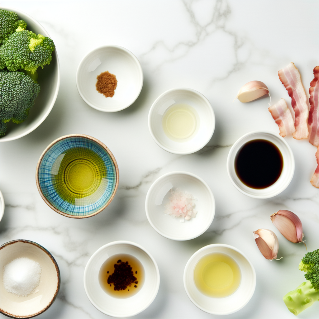 Broccoli with Garlic Sauce and Bacon Recipe - Recipe Image
