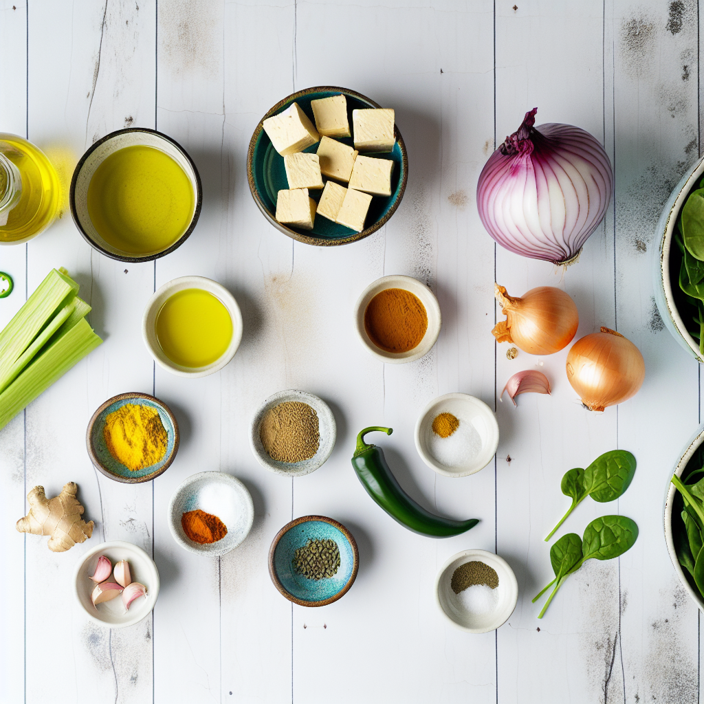 Spinach Curry Sauce with Crispy Tofu Recipe - Recipe Image