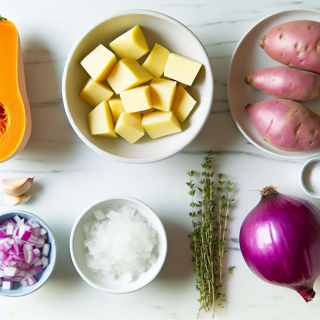 Roasted Butternut Squash and Sweet Potatoes with Rosemary Recipe - Recipe Image