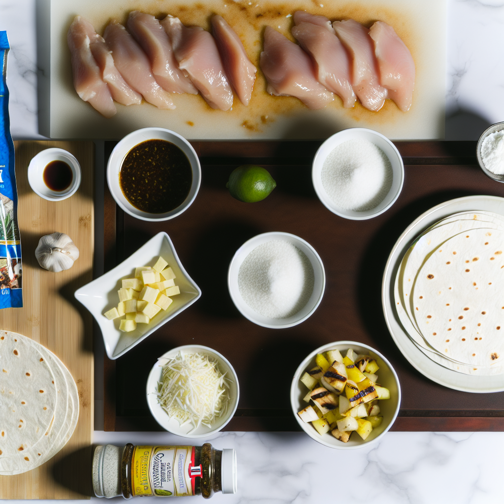 Teriyaki Chicken Tacos with Grilled Pineapple Pear Salsa Recipe - Recipe Image