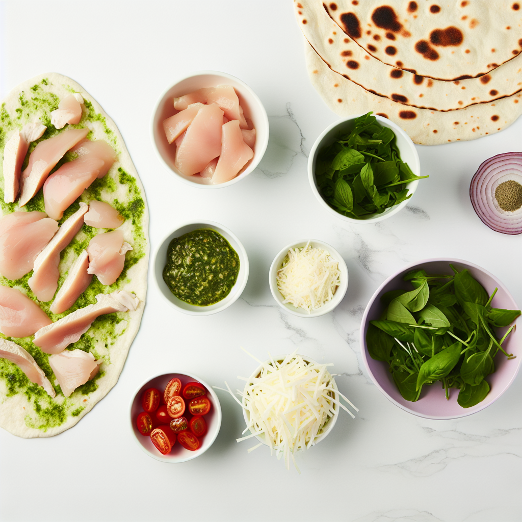 Pesto Chicken Flatbread Recipe - Recipe Image