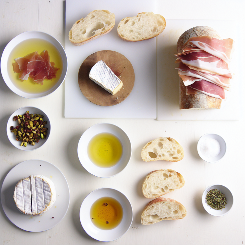 Brie Cheese and Prosciutto Sourdough with Hot Honey, Pistachios, and Thyme Recipe - Recipe Image