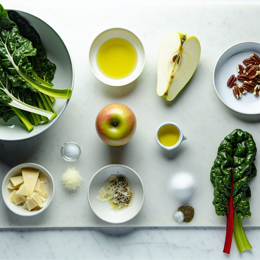 Swiss Chard Salad with Apple, Pecans, and Parmesan Recipe - Recipe Image