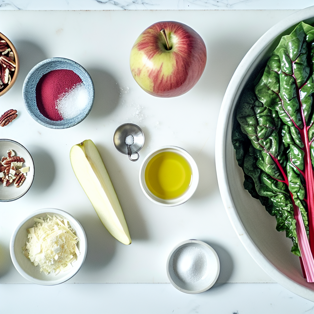 Swiss Chard Apple Salad with Pecans and Parmesan Recipe - Recipe Image