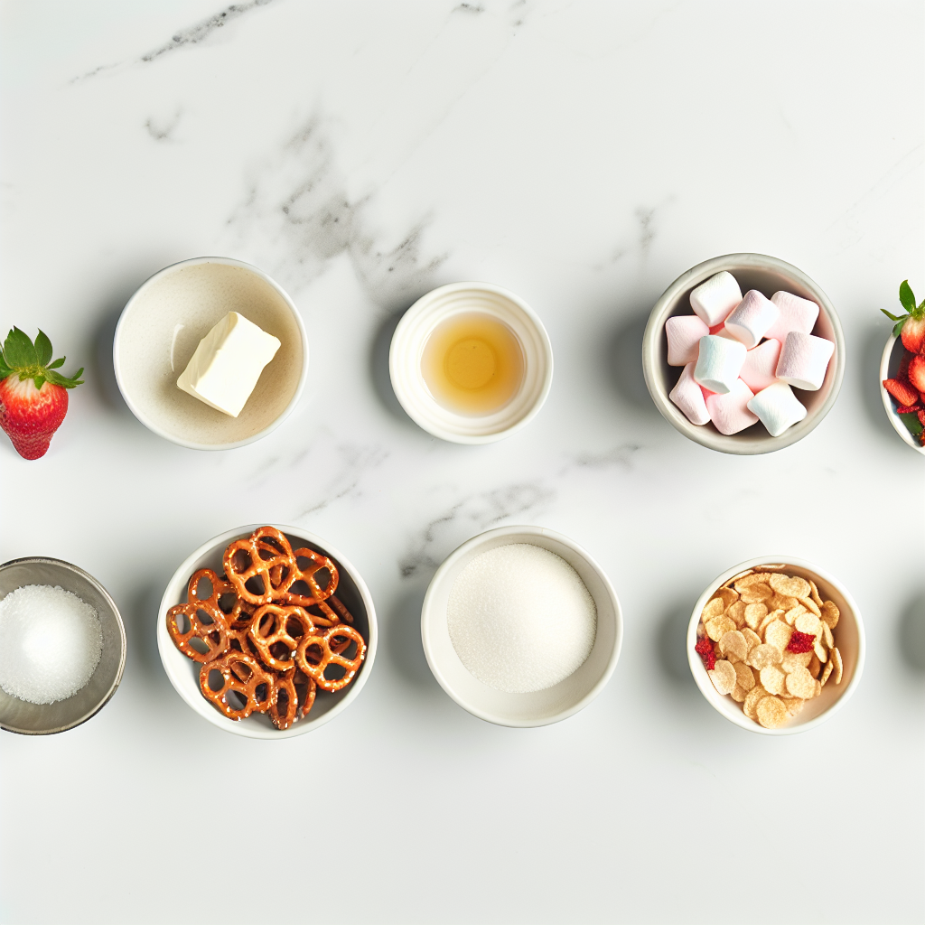 Strawberry Pretzel Marshmallow Treats Recipe - Recipe Image