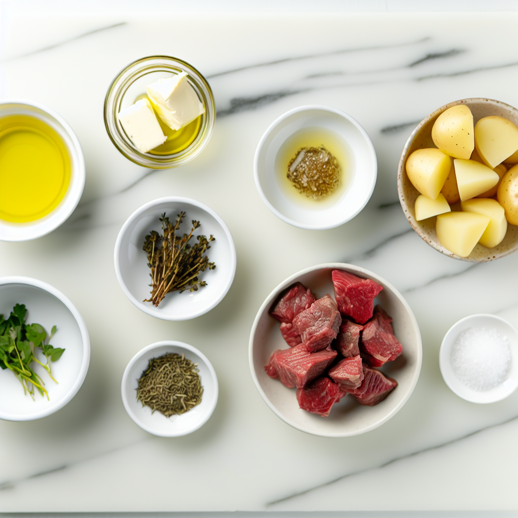 Garlic Herb Steak Bites with Crispy Yukon Gold Potatoes Recipe - Recipe Image