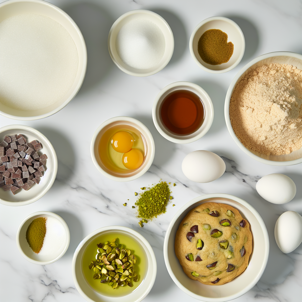 Pistachio Chocolate Chip Cookies Stuffed with Pistachio Spread Recipe - Recipe Image