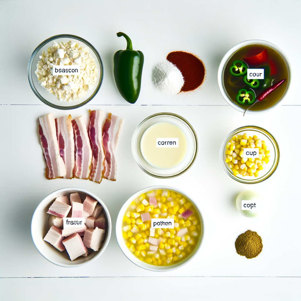 Creamy Chicken Corn Chowder with Bacon and Bell Peppers Recipe - Recipe Image