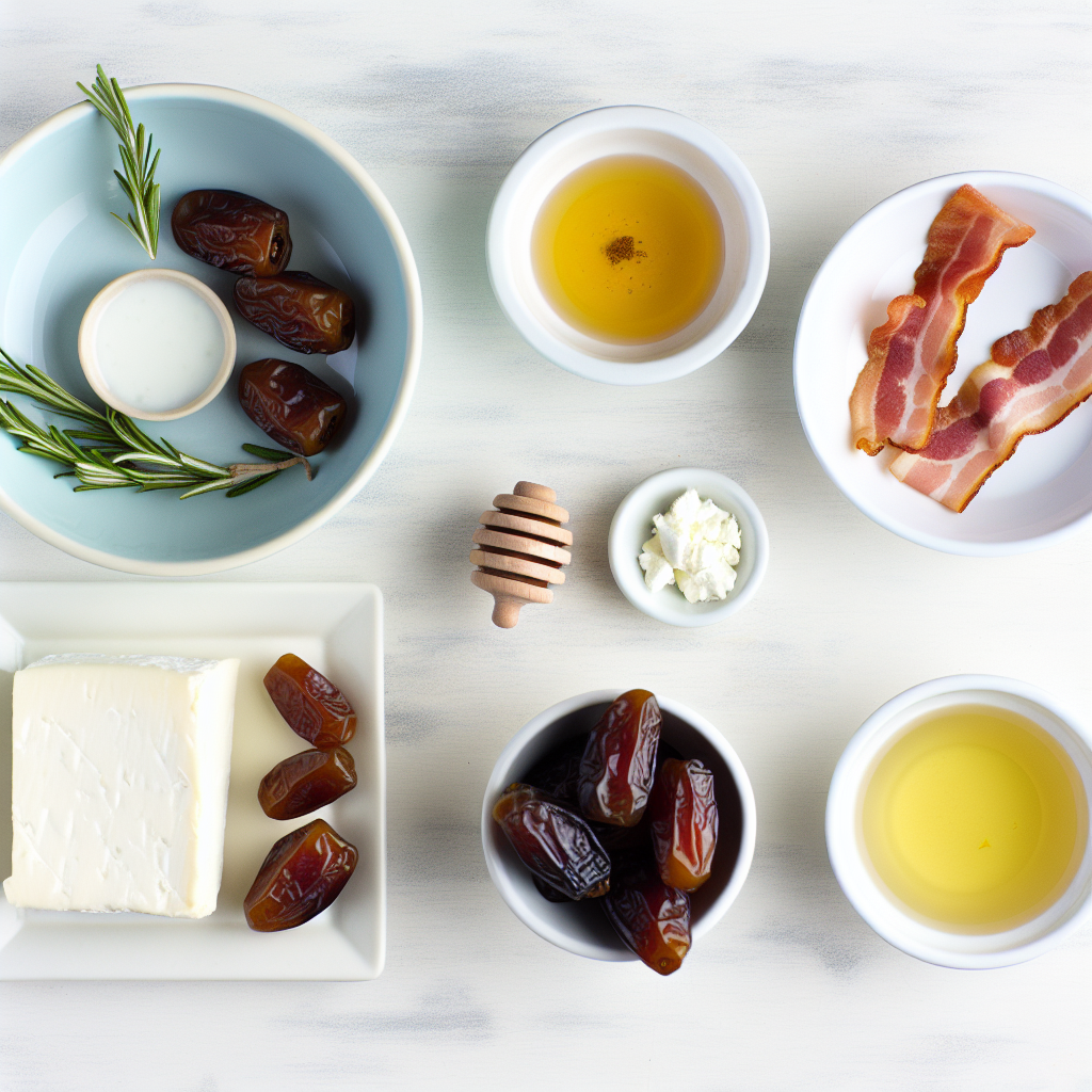Bacon-Wrapped Dates Stuffed with Goat Cheese and Drizzled with Honey and Rosemary Recipe - Recipe Image