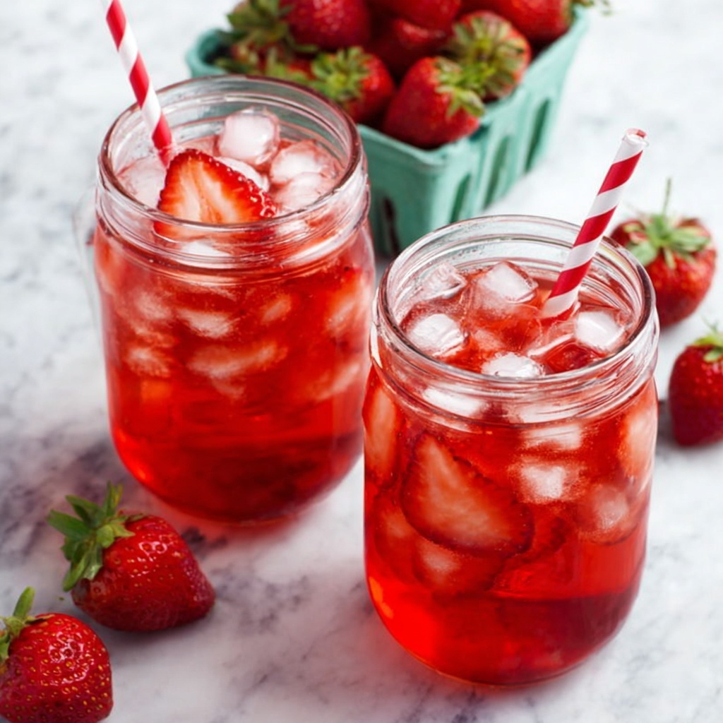Southern Strawberry Sweet Iced Tea Recipe - Recipe Image