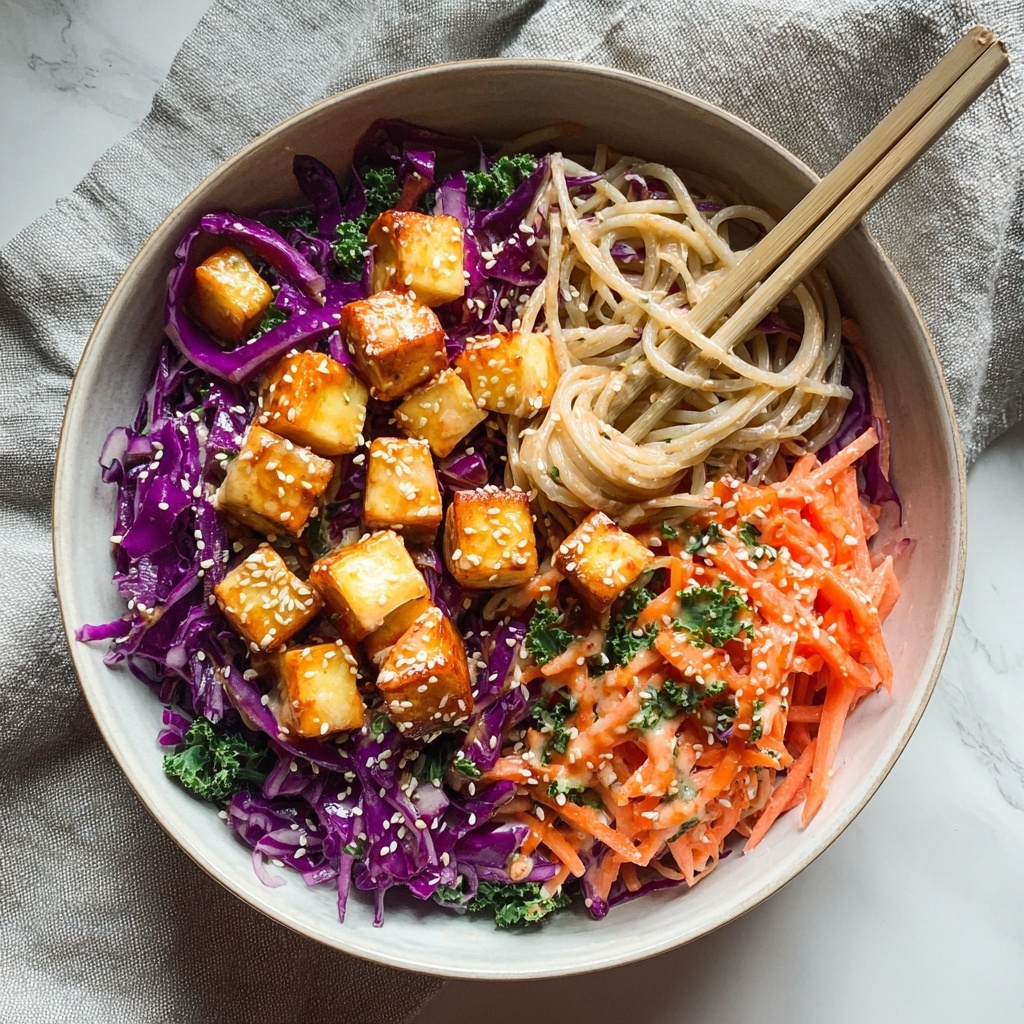 Miso Peanut Rainbow Noodle Salad Recipe - Recipe Image