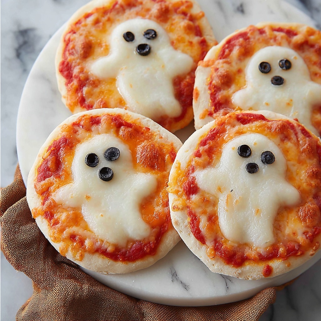 Mini Ghost Pizzas: Spooky Halloween Party Food Recipe - Recipe Image