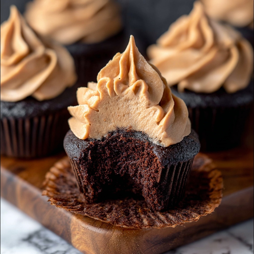 Pumpkin Chocolate Cupcakes with Rich Chocolate Frosting Recipe - Recipe Image