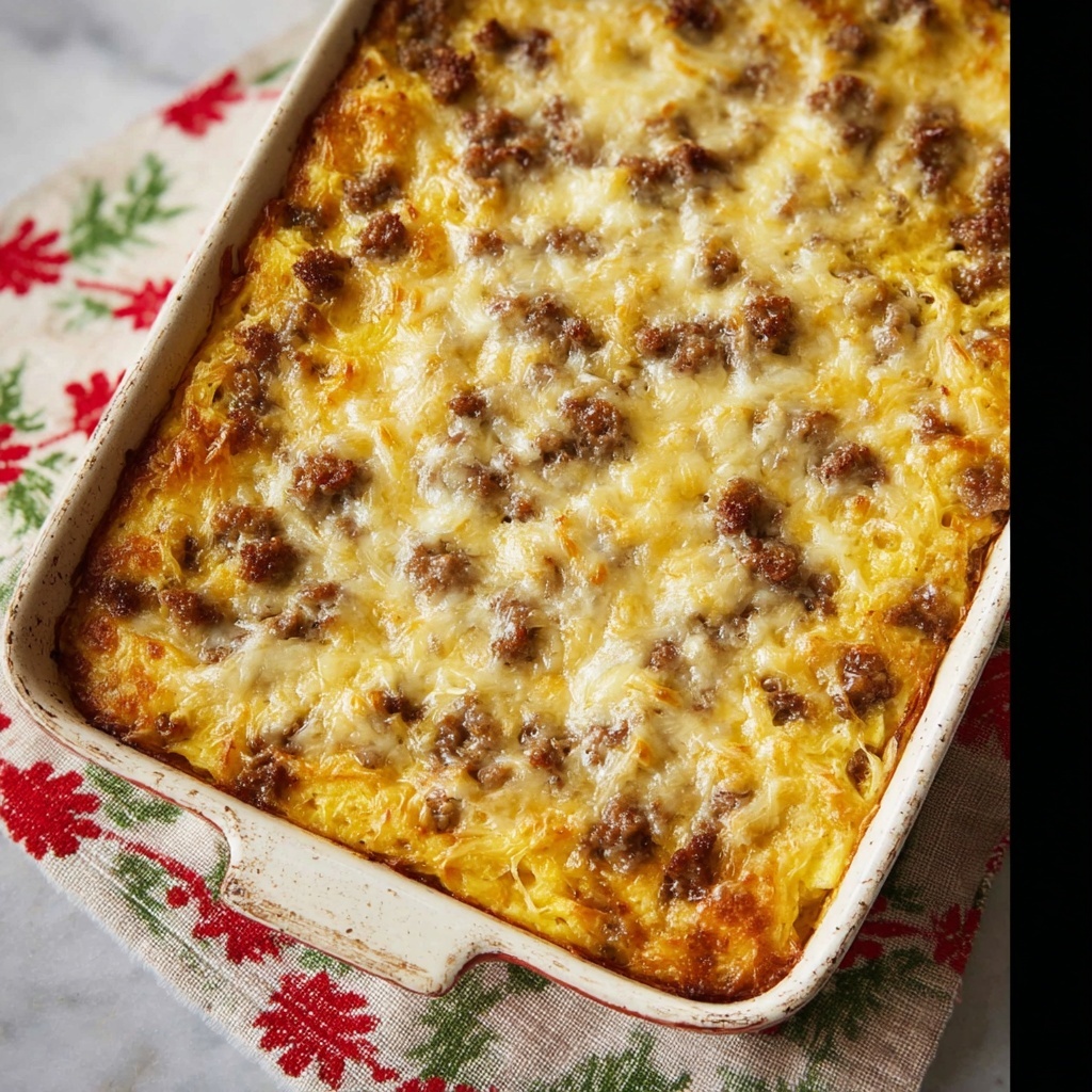 Sausage Hash Brown Breakfast Casserole Recipe - Recipe Image