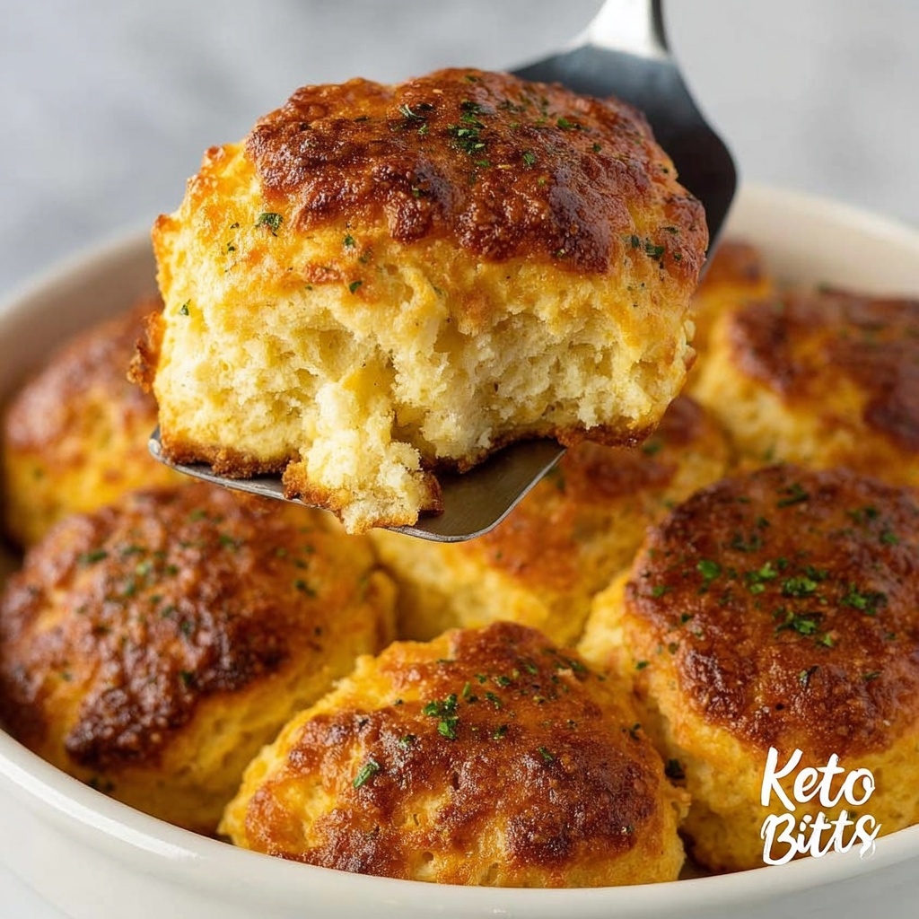 Cheesy Keto Biscuits Recipe - Recipe Image