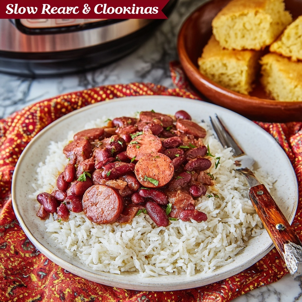 Slow Cooker Red Beans and Rice Recipe - Recipe Image